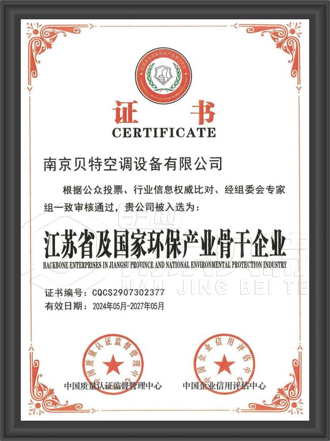 江蘇省及國家環(huán)保產(chǎn)業(yè)骨干企業(yè)
