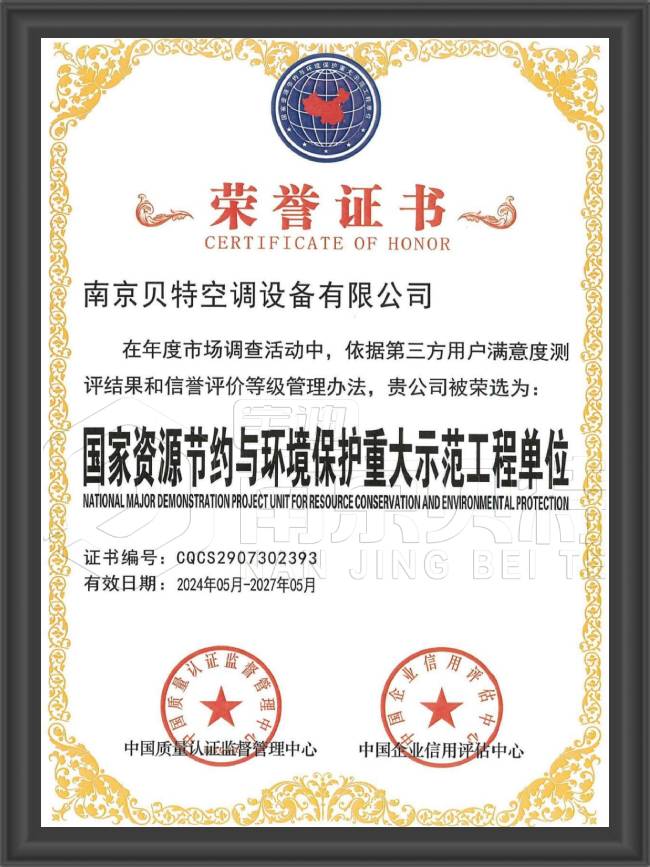 國家資源節(jié)約與環(huán)境保護(hù)重大示范工程單位